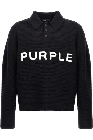 Purple Brand Logo-lettering knitted polo
