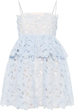 Self-Portrait Corded-lace sheer mini dress