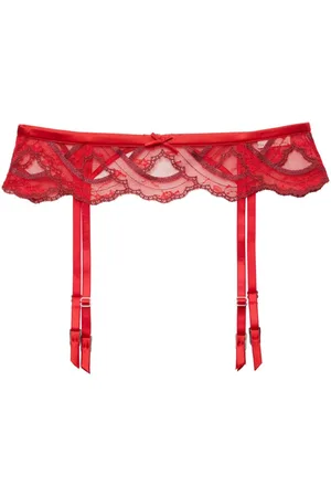 FLEUR DU MAL Hendrix floral-lace suspender