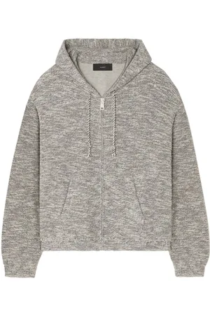Alanui B&W Mouline zipped hoodie