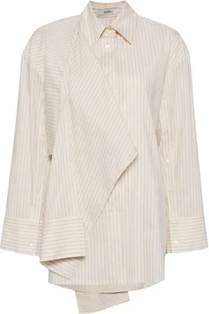 GOEN.J Knotted-detail cotton shirt