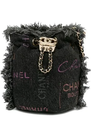 CHANEL 2021 Mini Denim Mood with Chain bucket bag