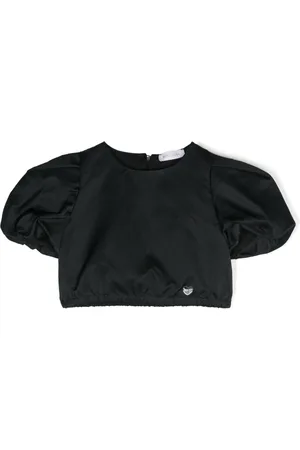 MONNALISA Puff-sleeve satin blouse