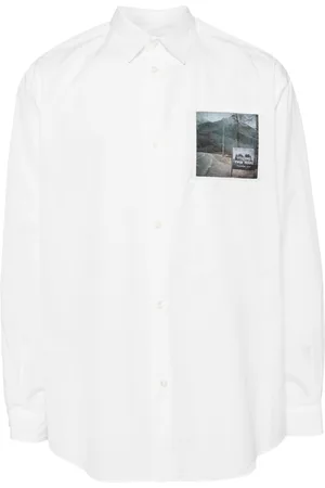 UNDERCOVER Logo-patch cotton shirt