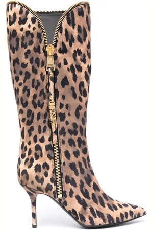 Moschino 85mm leopard-print boots