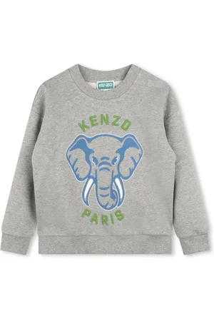 Kenzo Logo-embroidered mélange-effect sweatshirt