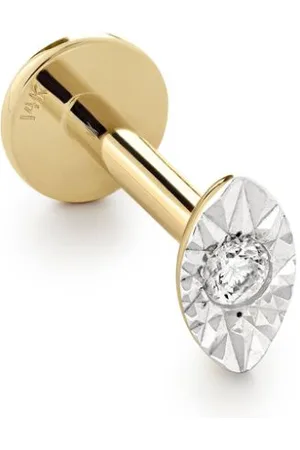 Monica Vinader 14kt recycled yellow Labret diamond earring