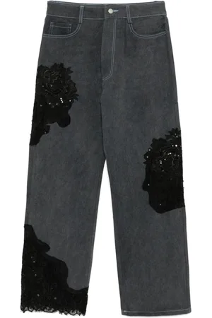 Collina Strada Lace panels straight-leg jeans