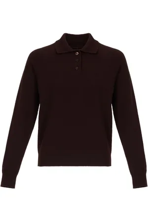 Maison Margiela Polo collar ribbed knit top