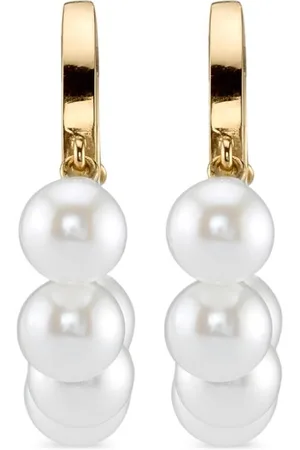 Sydney Evan 14kt yellow pearl drop hoop