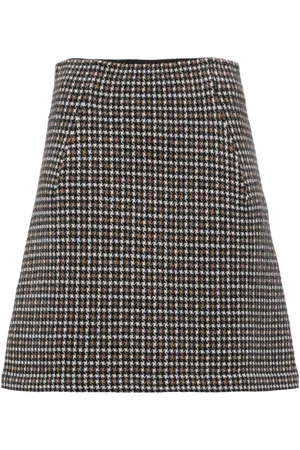 N.PEAL Houndstooth knitted skirt