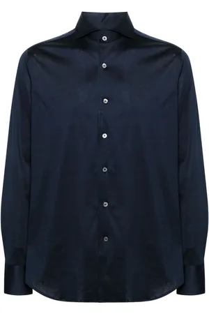 CANALI Spread-collar cotton shirt