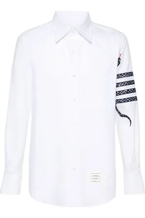 Thom Browne Embroidered-snake cotton shirt