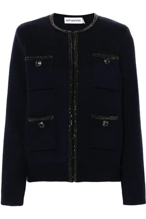 Self-Portrait Embellished knitted cardigan