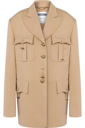 Moschino Peak-lapel cotton-blend coat