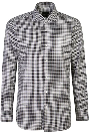 BARBA Check-pattern cotton shirt