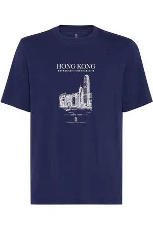 Brunello Cucinelli Cotton hong kong graphic print t-shirt