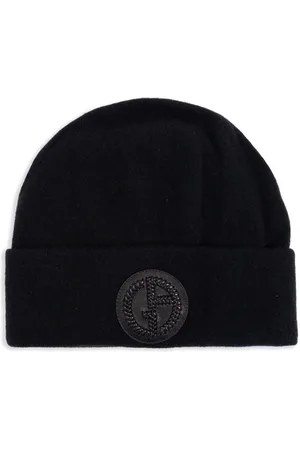 Giorgio Armani Logo-patch cashmere-knit beanie