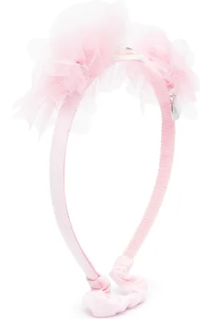 MONNALISA Teddy-patch tulle-insert headband