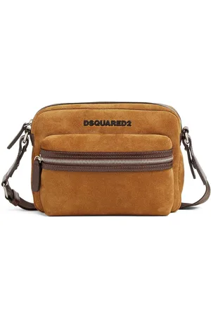 Dsquared2 Logo-lettering suede messenger bag