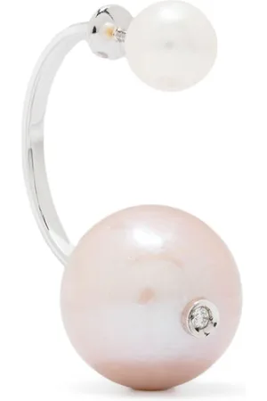 DELFINA DELETTREZ 18kt white gold pink pearl and diamond earring