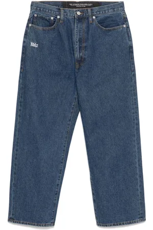 Izzue Logo-embroidered tapered jeans