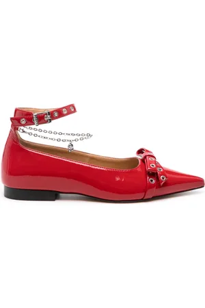 Ganni Bow-detail ballet flats