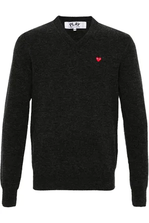 Comme des Garçons Heart-patch wool jumper