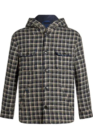 Etro Tartan-check hooded shirt jacket