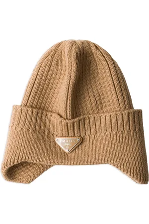 Prada Enamel-logo wool beanie