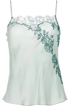 CARINE GILSON Lace-trim silk camisole