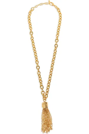 Moschino Dangling-chain brass necklace