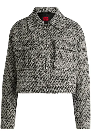 HUGO BOSS Logo-patch cropped jacket