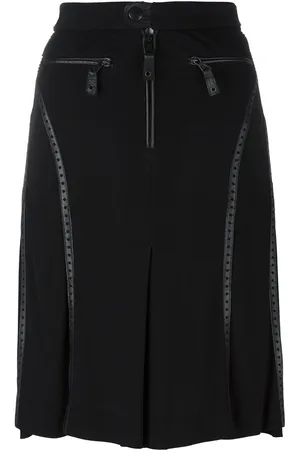Jean Paul Gaultier Perforated leather effect trim skirt