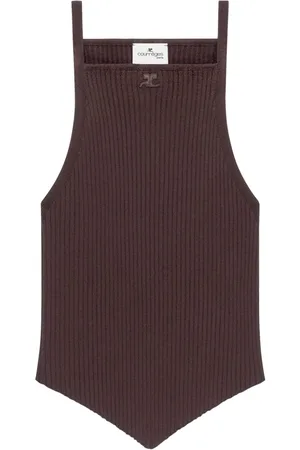 Courrèges Pointy rib-knit tank top