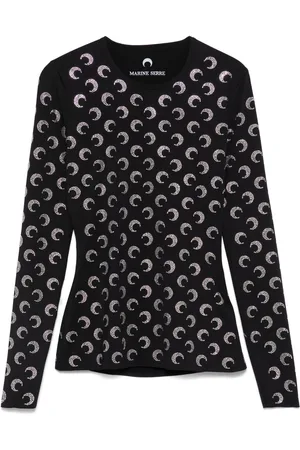 Marine Serre Crescent Moon-embellished top