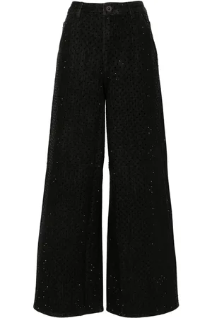 Self-Portrait Rhinestone-embellished jeans