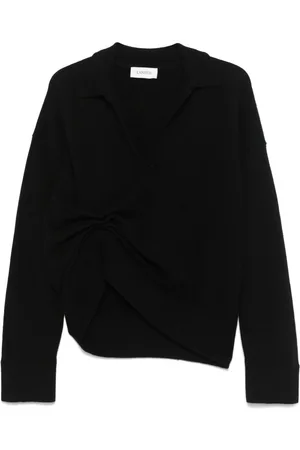LANEUS Gathered polo sweater