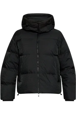 Emporio Armani Logo-lettering hooded down jacket