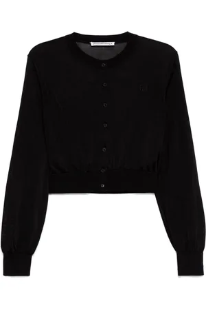 Alexander Wang Embroidered logo cropped cardigan