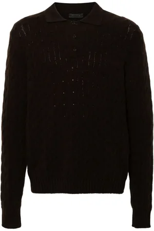 Prada Cable-knit polo sweater