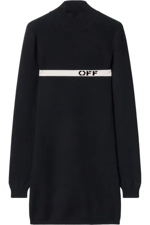 OFF-WHITE Intarsia-knit logo dress
