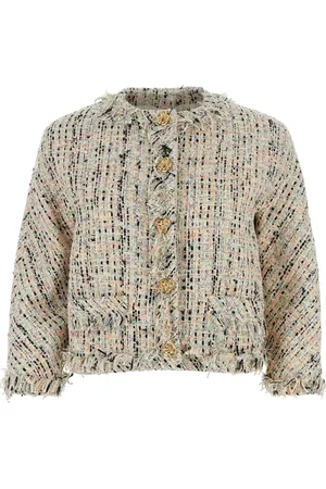 Alexander McQueen Frayed tweed jacket