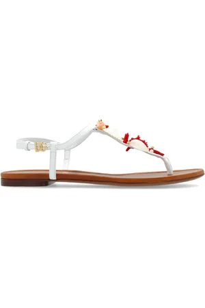 Dolce & Gabbana Coral-embroidered leather sandals