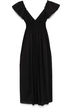 MATTEAU Flutter-sleeves midi dress