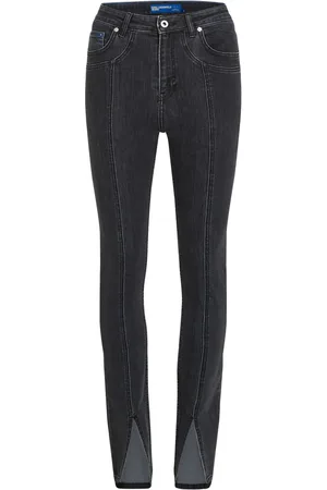 Karl Lagerfeld High-rise split-hem skinny jeans