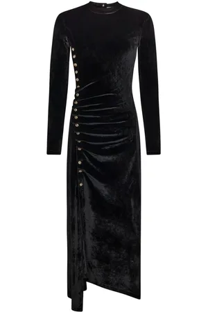 Paco rabanne Draped velvet maxi dress