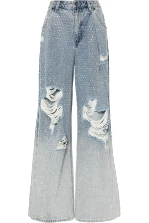Self-Portrait Rhinestone-embellished jeans