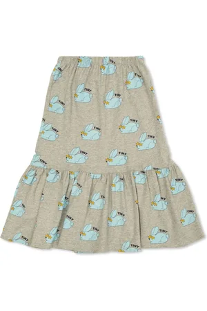 Tiny Cottons Rabbit-logo-print cotton peplum skirt