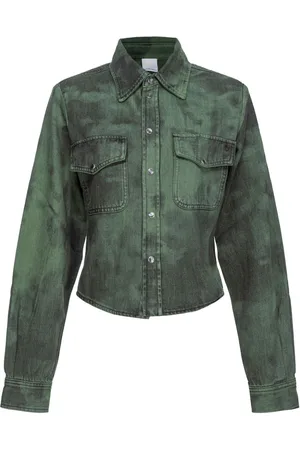 Pinko Spotted long-sleeve denim shirt